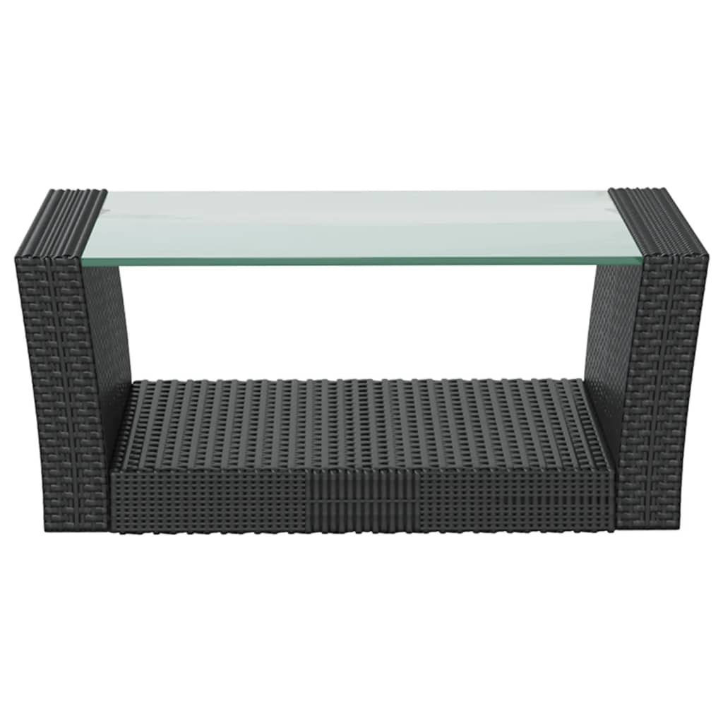 8-tlg. Garten-Lounge-Set mit Kissen Poly Rattan Schwarz – Bild 8
