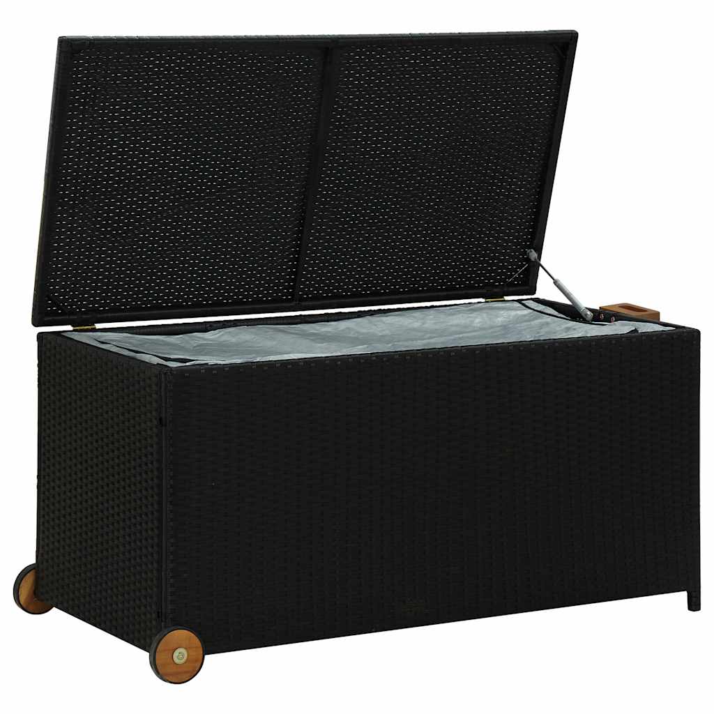 Garten-Auflagenbox Schwarz 120x65x61 cm Poly Rattan – Bild 4