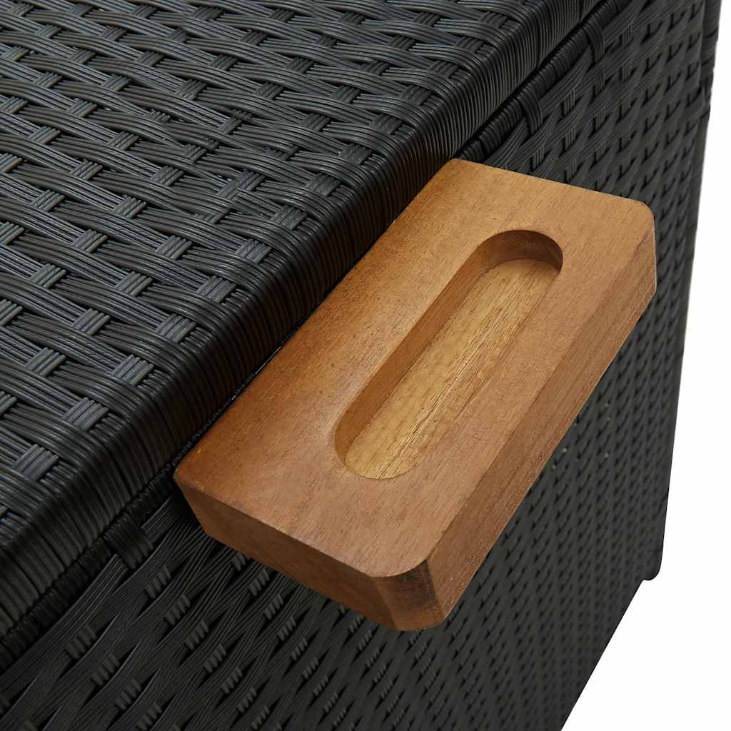 Garten-Auflagenbox Schwarz 120x65x61 cm Poly Rattan – Bild 8