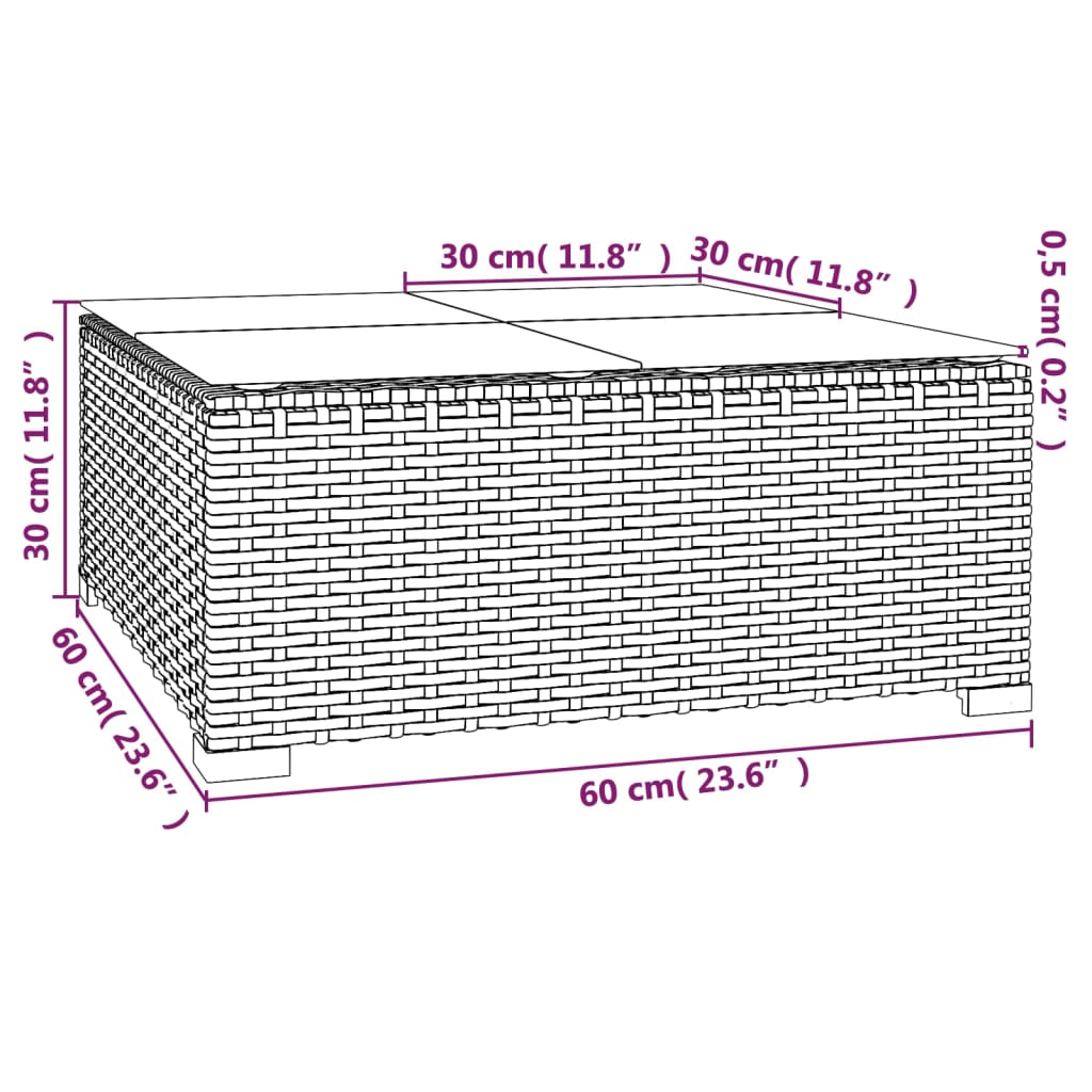 6-tlg. Garten-Lounge-Set mit Auflagen Poly Rattan Braun – Bild 11
