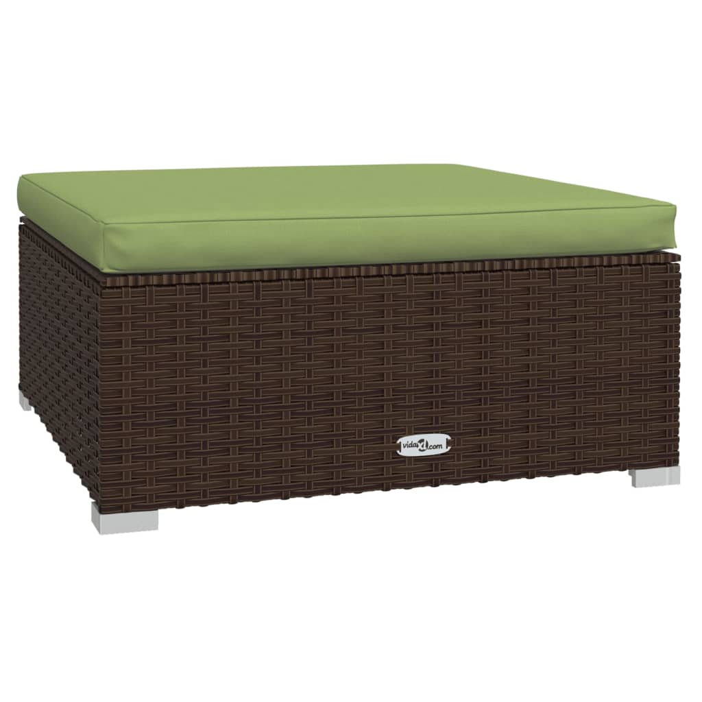 6-tlg. Garten-Lounge-Set mit Auflagen Poly Rattan Braun – Bild 5