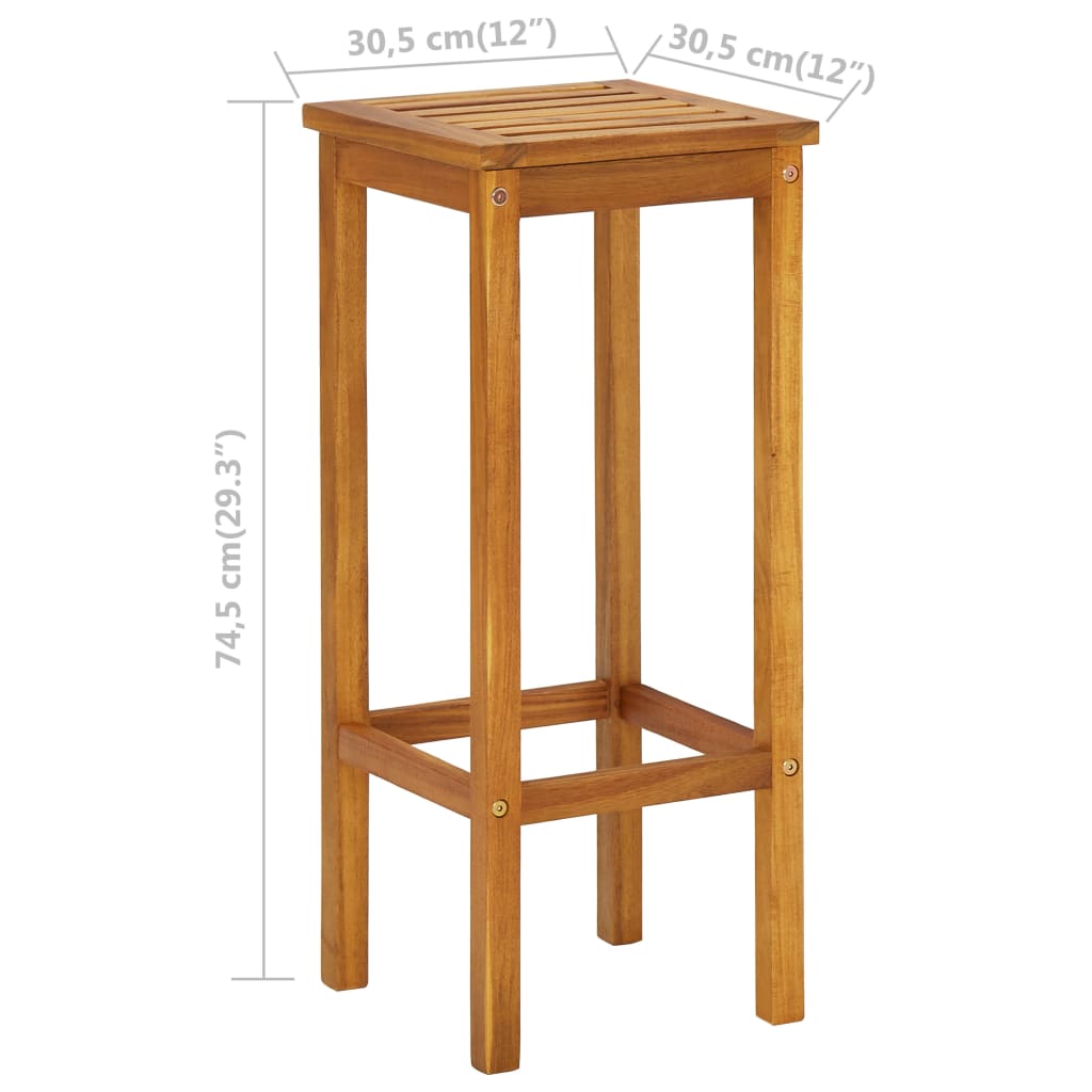 3-tlg. Balkon-Bar-Set Massivholz Akazie – Bild 11