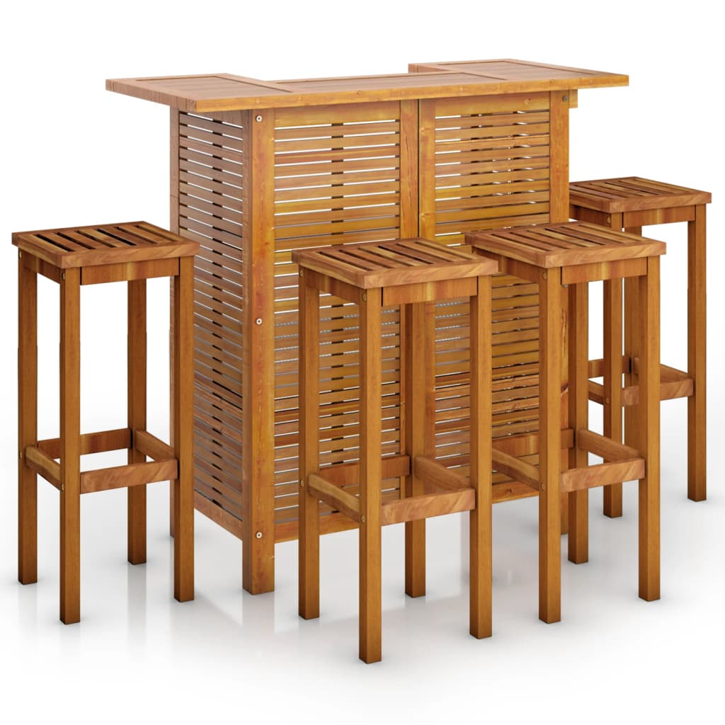 5-tlg. Gartenbar-Set Massivholz Akazie – Bild 2