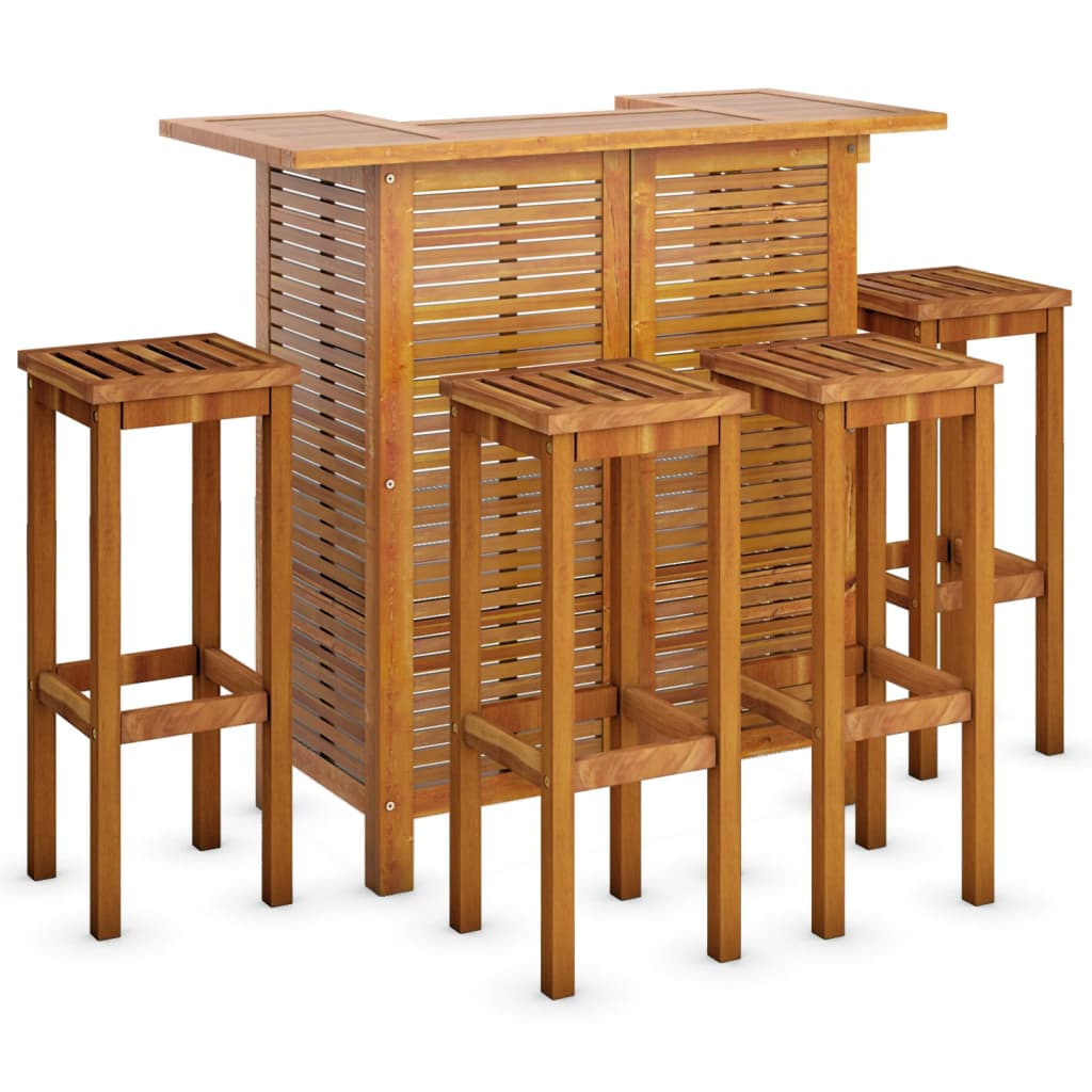 5-tlg. Gartenbar-Set Massivholz Akazie – Bild 3