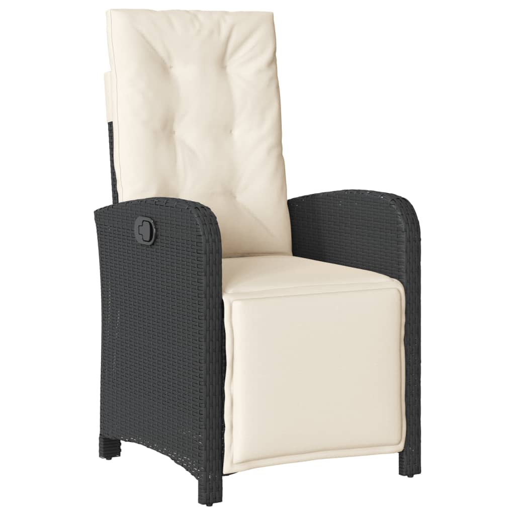 7-tlg. Garten-Essgruppe mit Kissen Schwarz Poly Rattan – Bild 4