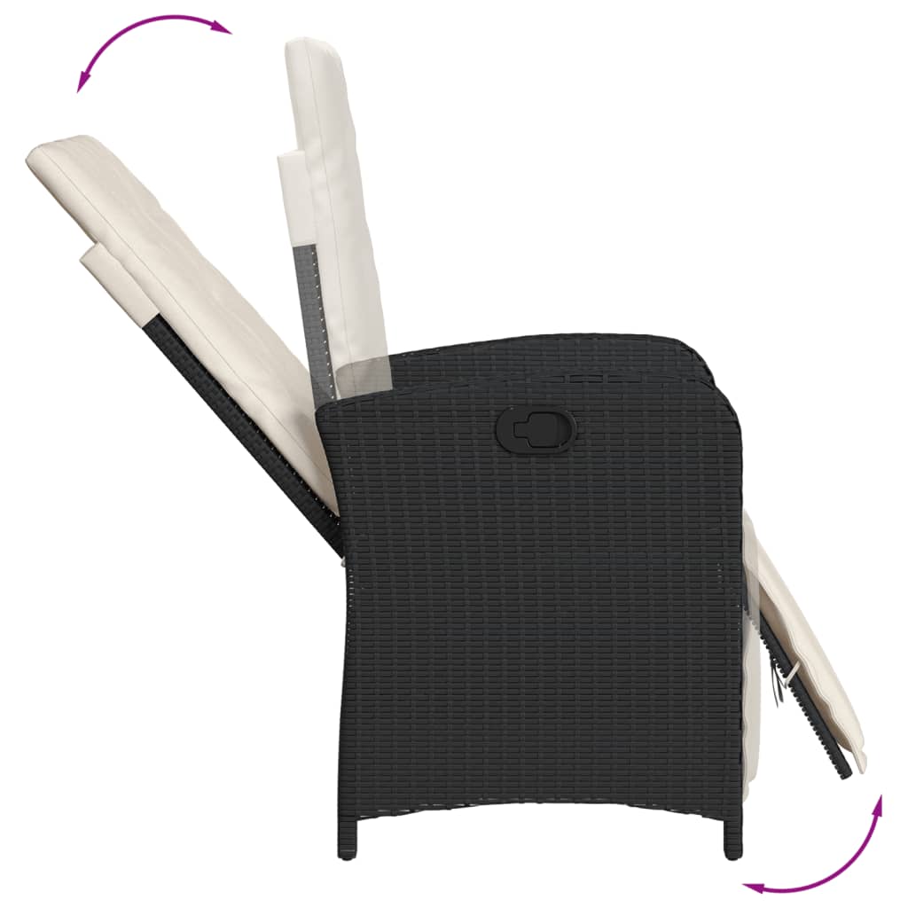 7-tlg. Garten-Essgruppe mit Kissen Schwarz Poly Rattan – Bild 6