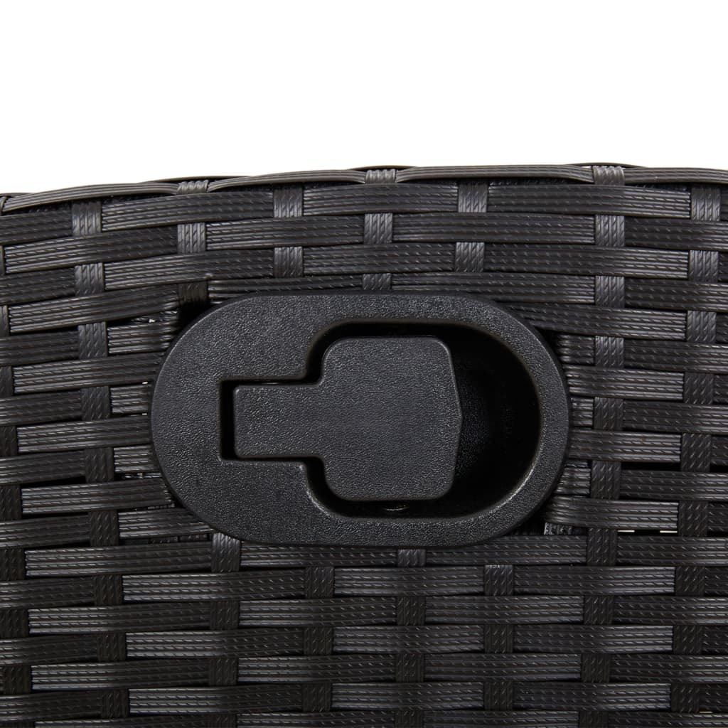7-tlg. Garten-Essgruppe mit Kissen Schwarz Poly Rattan – Bild 8