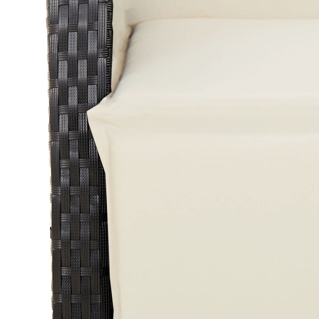 7-tlg. Garten-Essgruppe mit Kissen Schwarz Poly Rattan – Bild 9