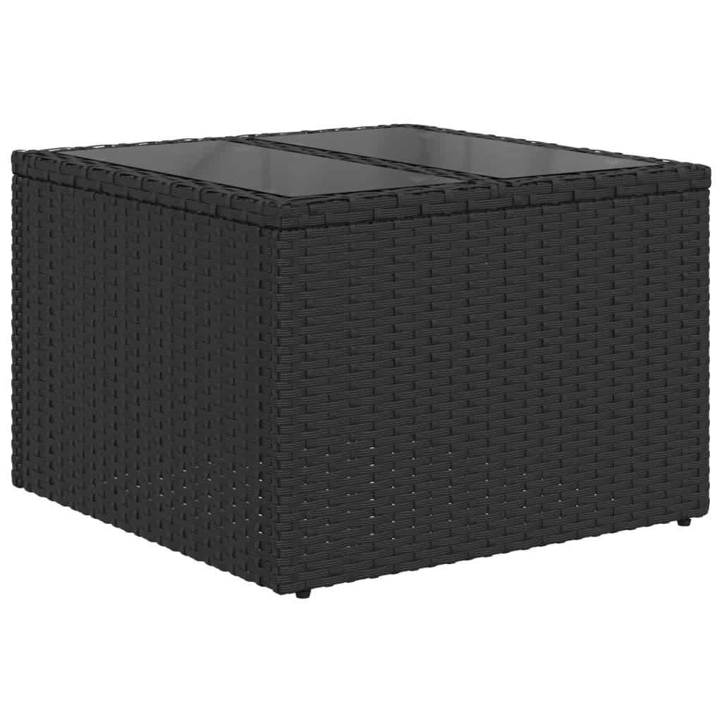 10-teiliges Gartensofa-Set mit Kissen, schwarzes Polyrattan – Bild 6
