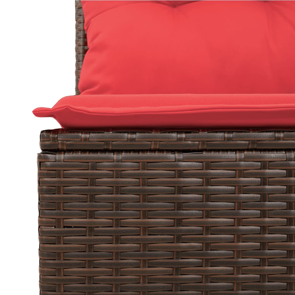11-teiliges Gartensofa-Set mit Kissen, braun, Polyrattan – Bild 3