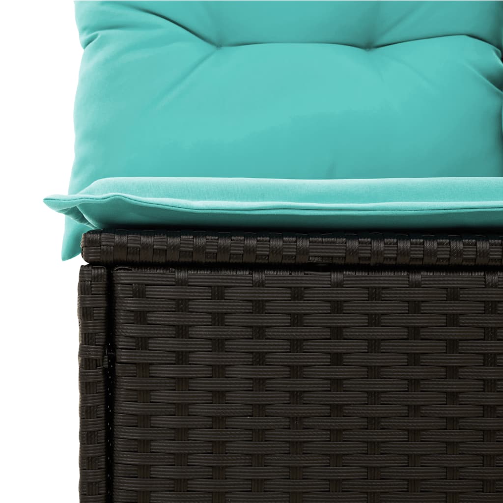 9-tlg. Garten-Sofagarnitur mit Kissen Schwarz Poly Rattan – Bild 6