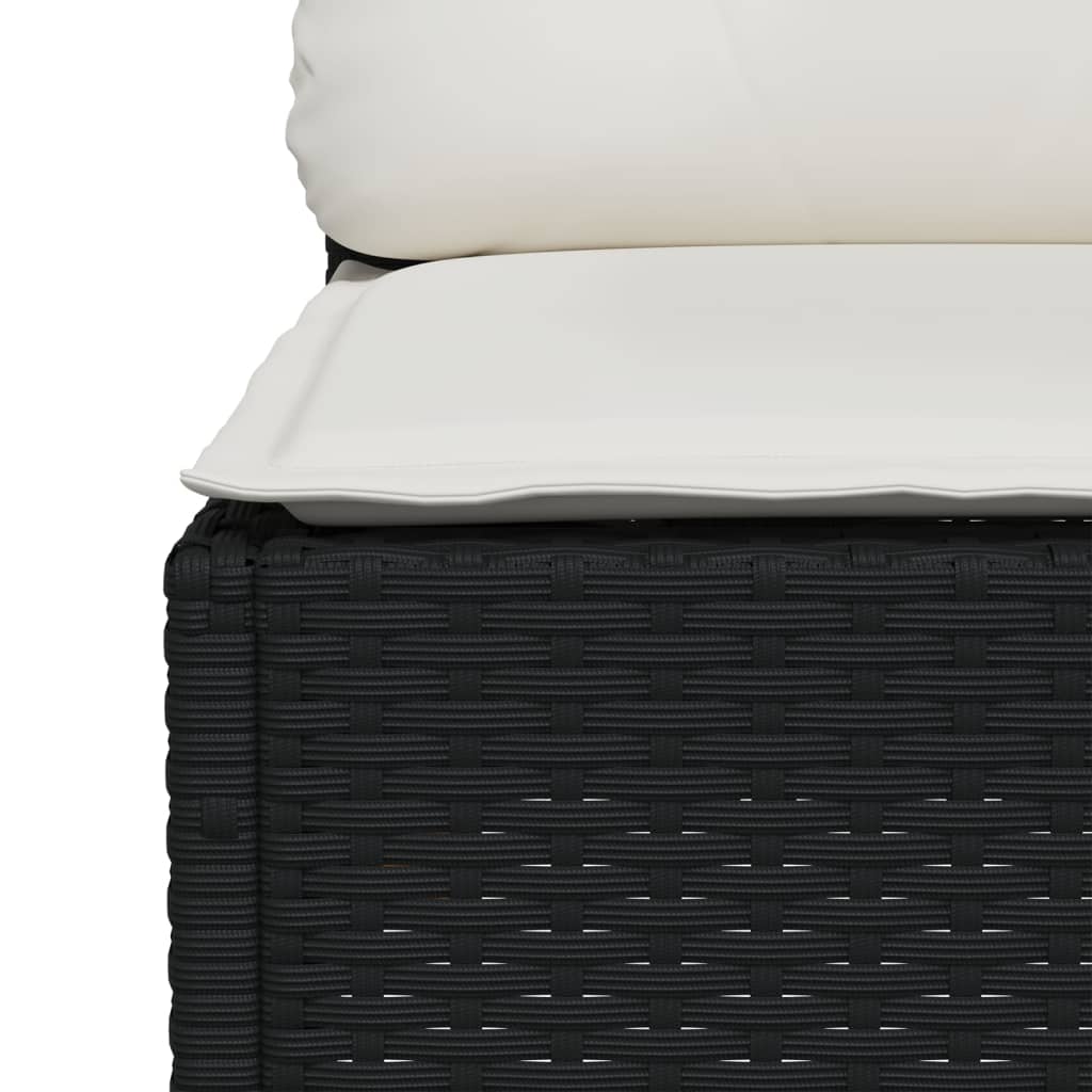 7-tlg. Garten-Sofagarnitur mit Kissen Schwarz Poly Rattan – Bild 7
