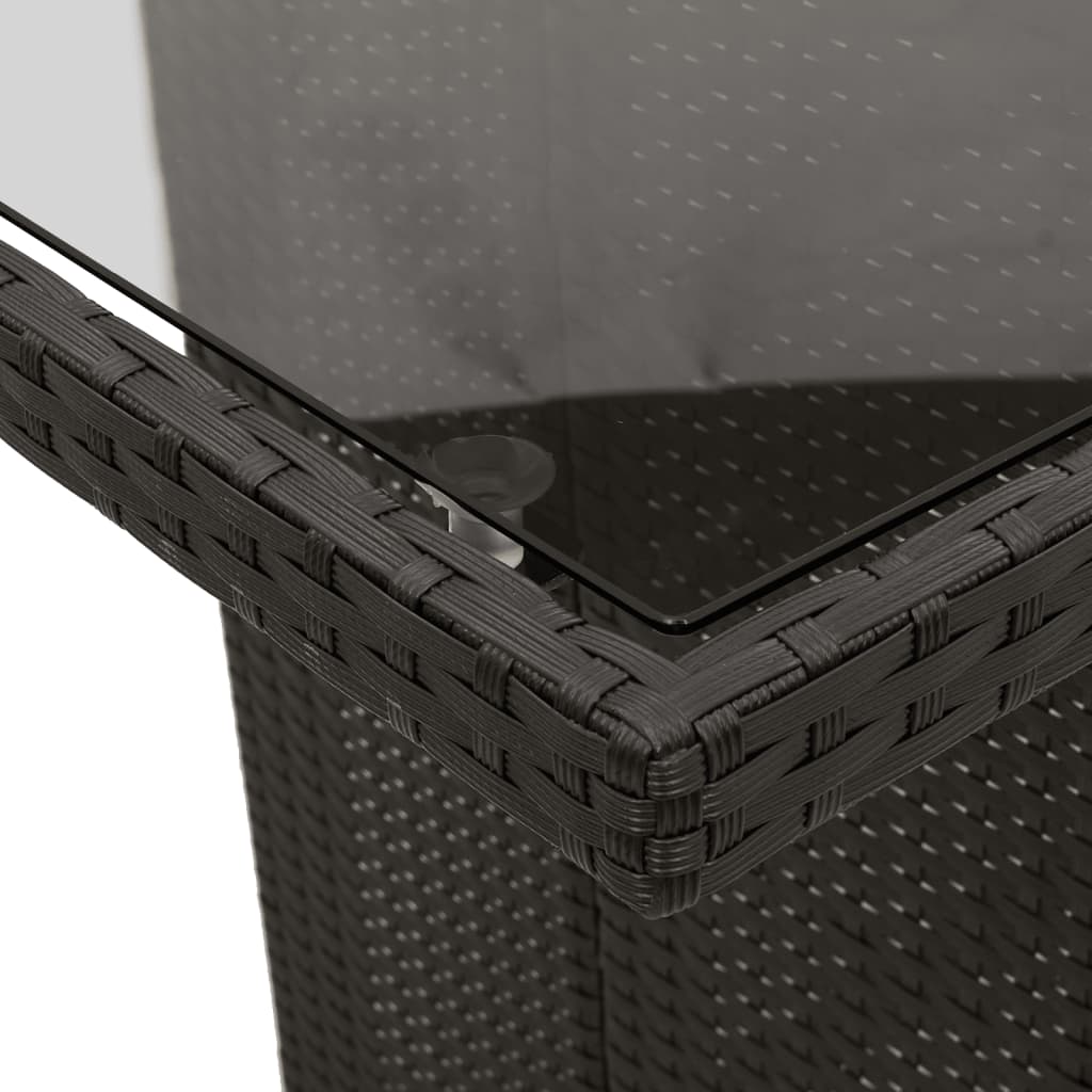 7-tlg. Garten-Essgruppe mit Kissen Schwarz Poly Rattan – Bild 7