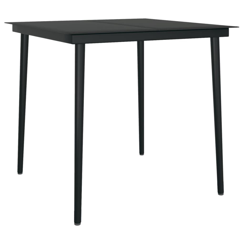 3-tlg. Garten-Essgruppe mit Kissen Schwarz Poly Rattan – Bild 4