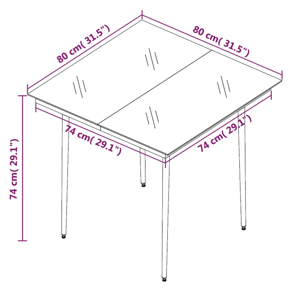 3-tlg. Garten-Essgruppe mit Kissen Schwarz Poly Rattan – Bild 11