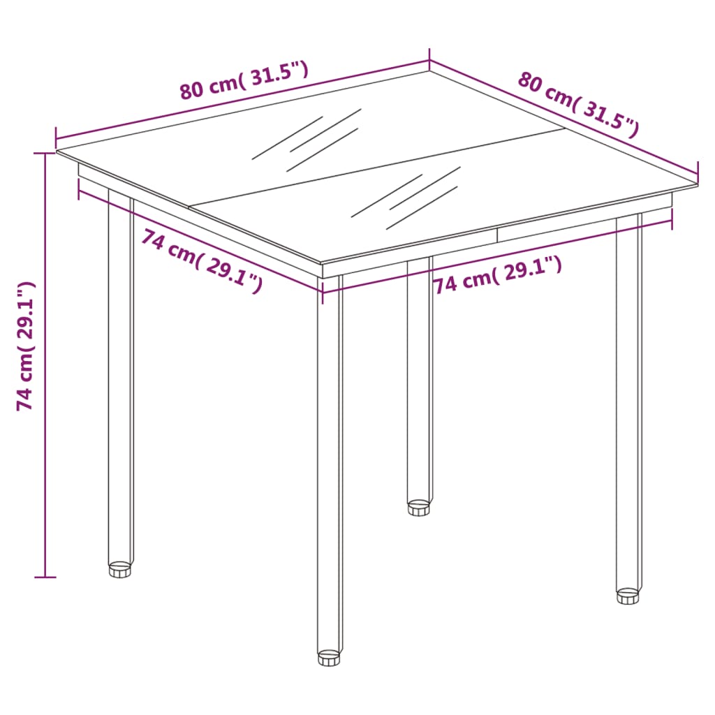 3-tlg. Garten-Essgruppe mit Kissen Schwarz Poly Rattan – Bild 11