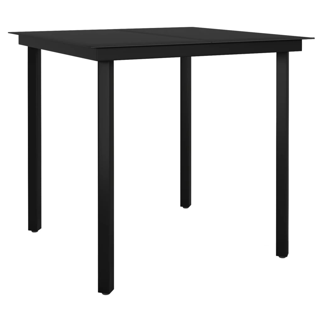 3-tlg. Garten-Essgruppe mit Kissen Schwarz Poly Rattan – Bild 4
