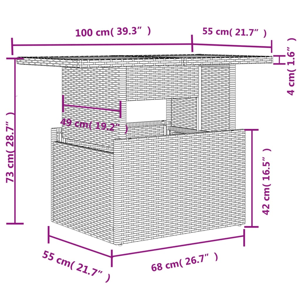 7-tlg. Garten-Sofagarnitur mit Kissen Schwarz Poly Rattan – Bild 13