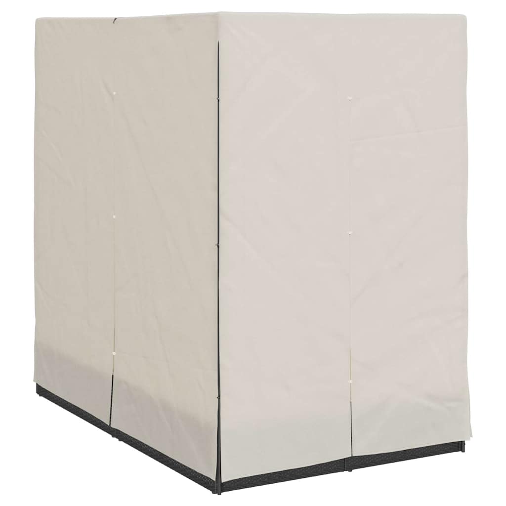 Doppelte Sonnenliege Warmes Weiß 205 x 129 x 200 cm Poly-Rattan – Bild 4
