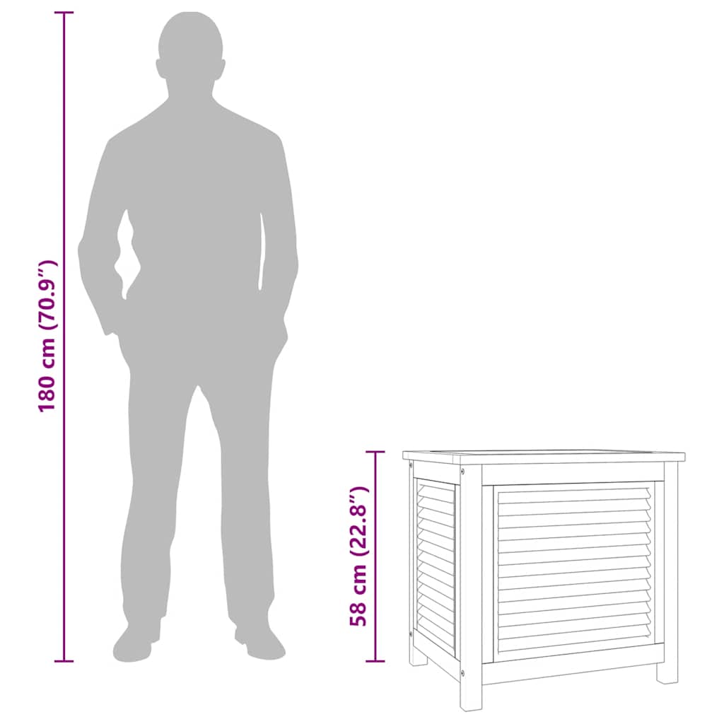 Gartenbox mit Beutel 60x50x58 cm Massivholz Teak – Bild 10