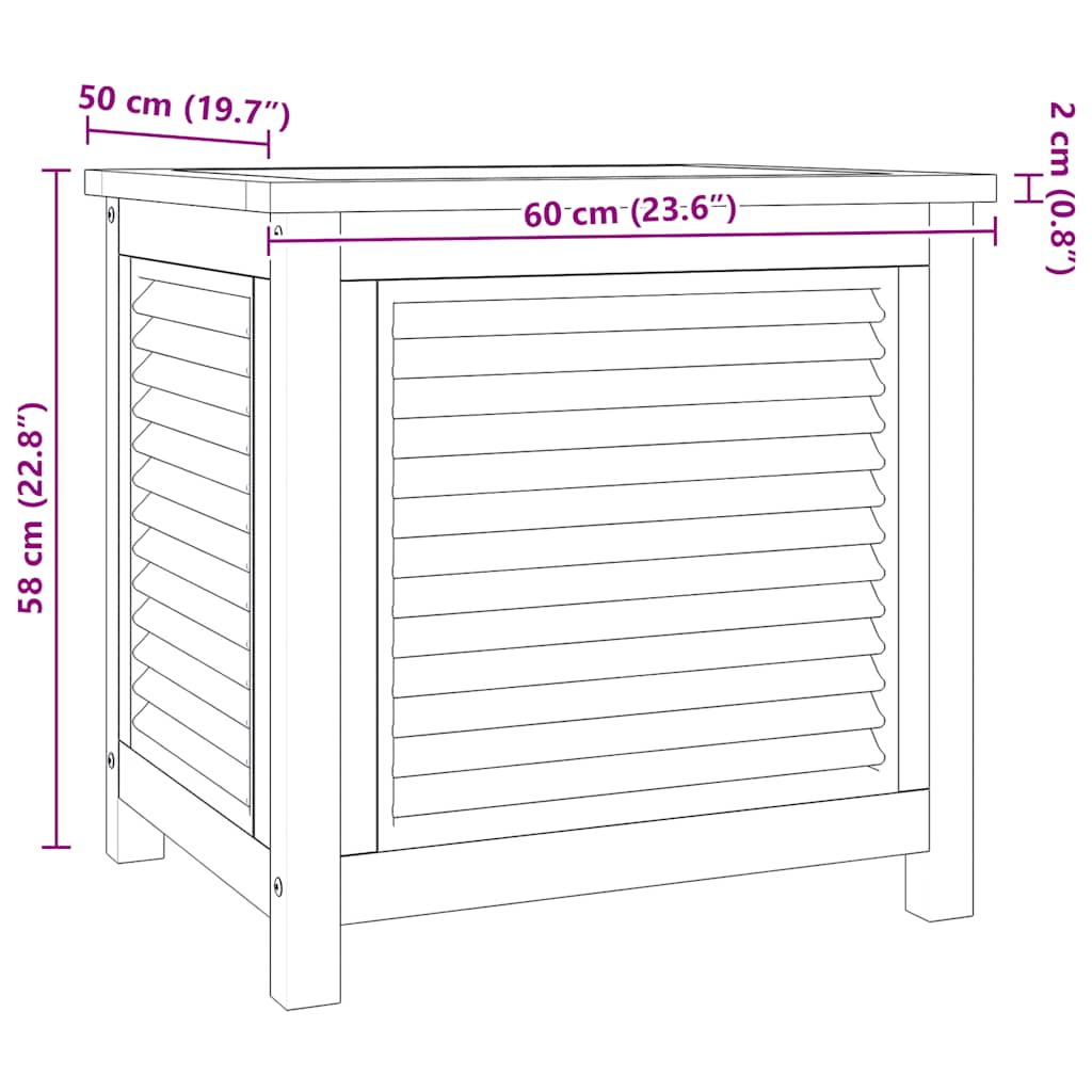 Gartenbox mit Beutel 60x50x58 cm Massivholz Teak – Bild 9