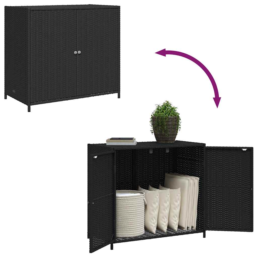 Gartenschrank Schwarz 83x45x76 cm Poly Rattan – Bild 10