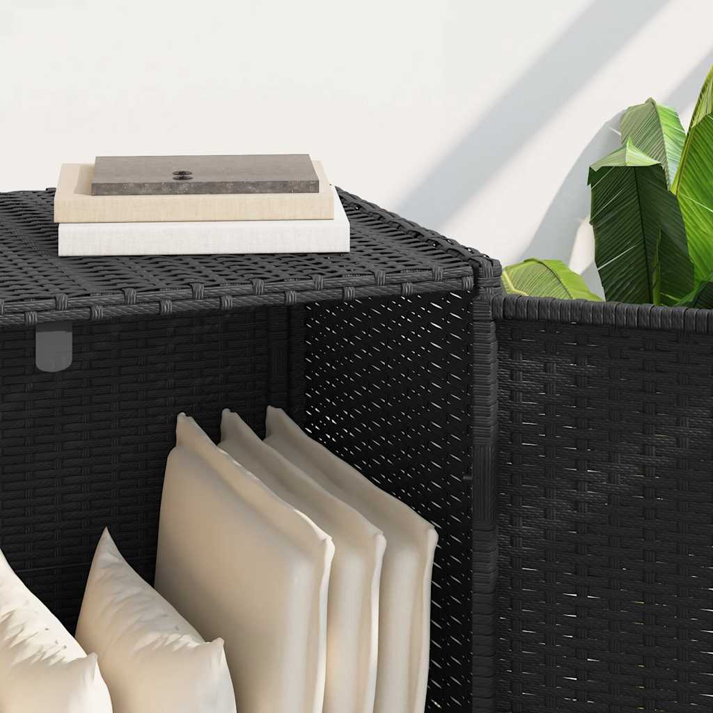 Gartenschrank Schwarz 83x45x76 cm Poly Rattan – Bild 4