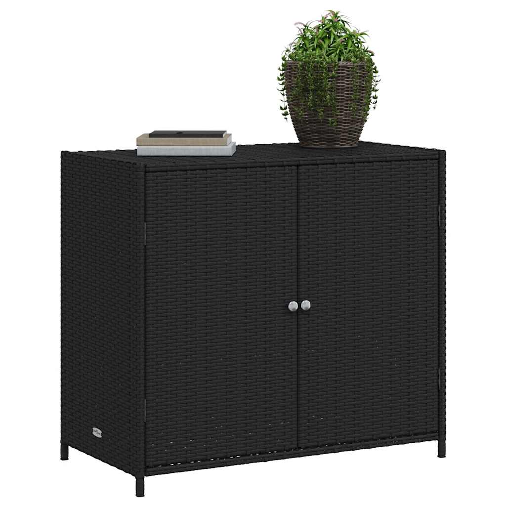 Gartenschrank Schwarz 83x45x76 cm Poly Rattan – Bild 5