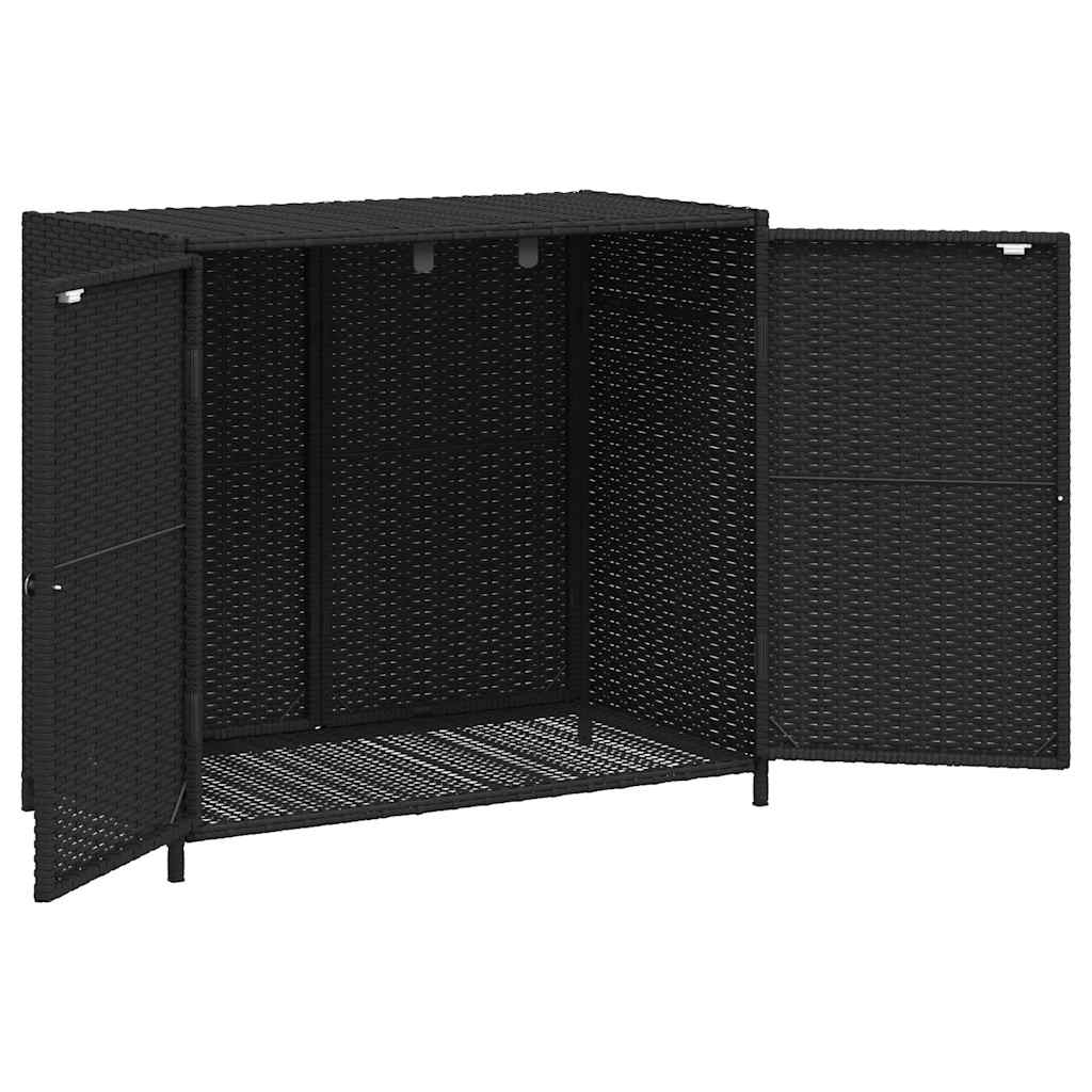 Gartenschrank Schwarz 83x45x76 cm Poly Rattan – Bild 6