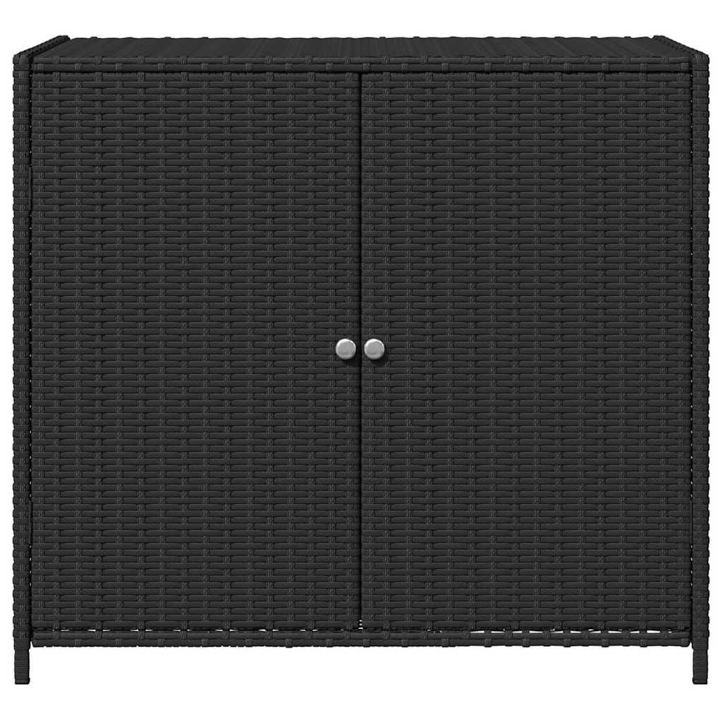 Gartenschrank Schwarz 83x45x76 cm Poly Rattan – Bild 7