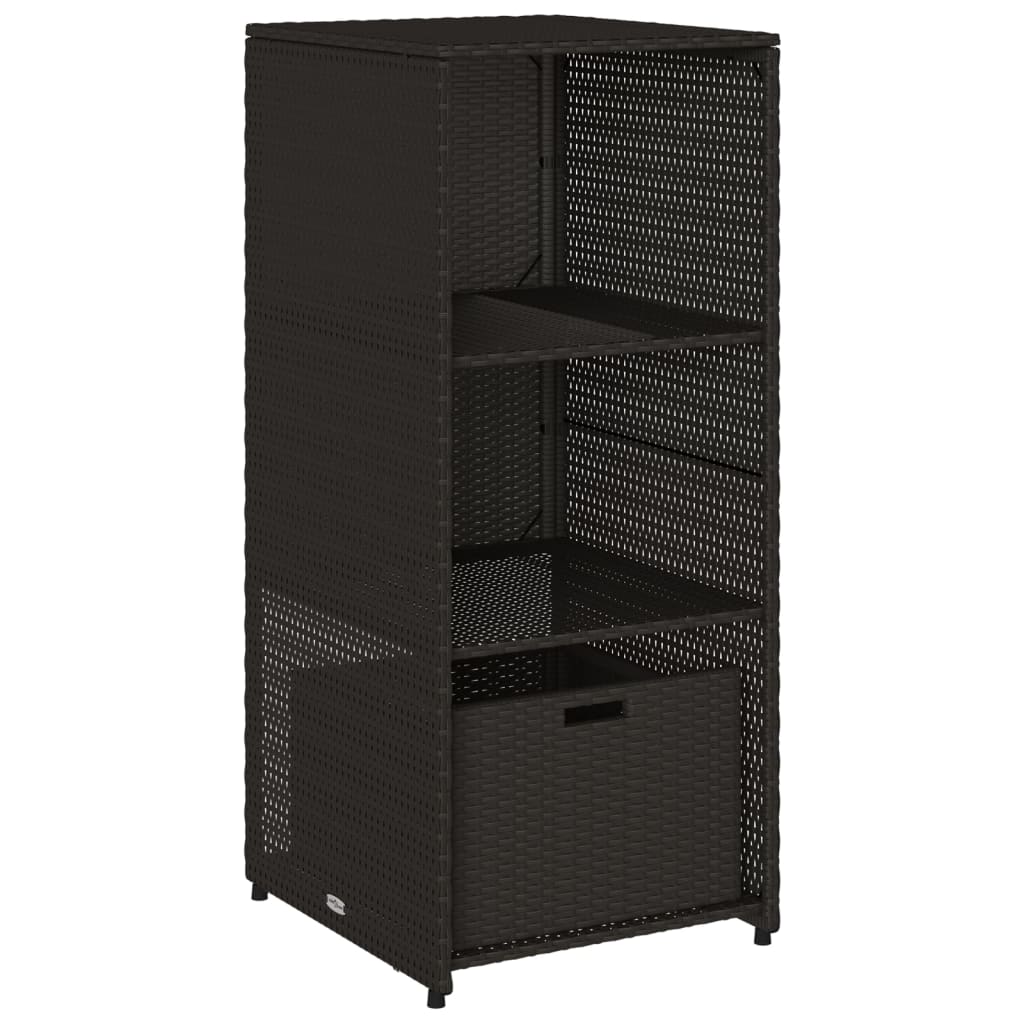 Gartenschrank Schwarz 50x55x115 cm Poly Rattan – Bild 2