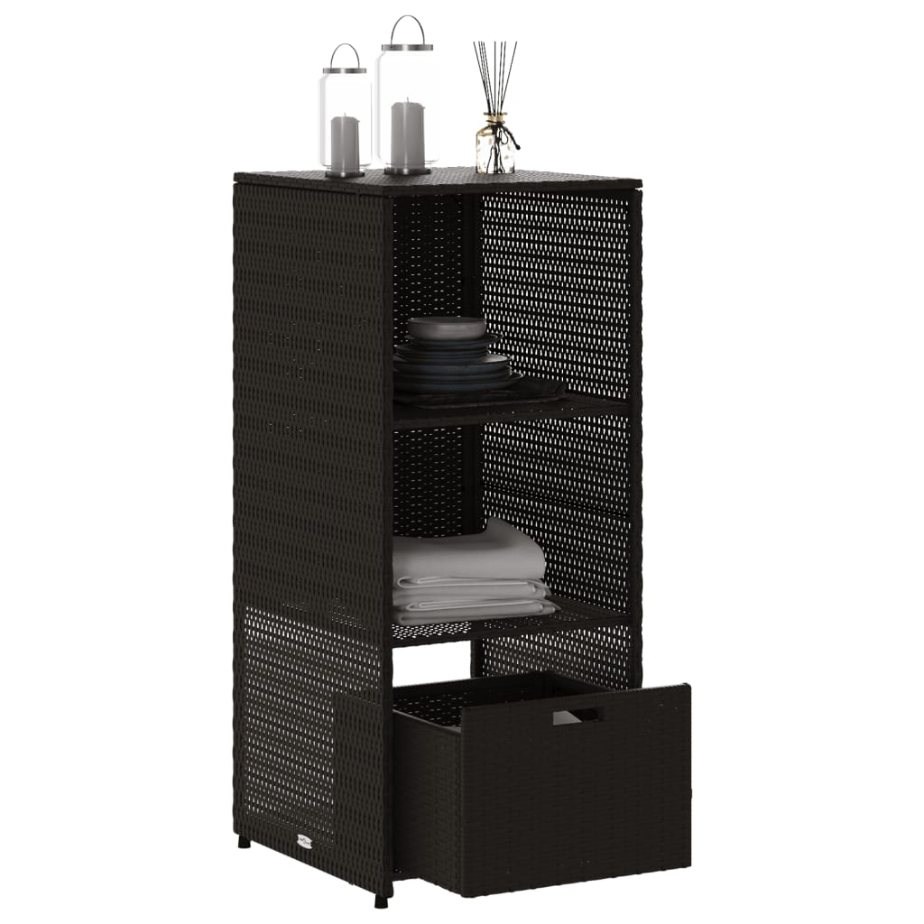 Gartenschrank Schwarz 50x55x115 cm Poly Rattan – Bild 5