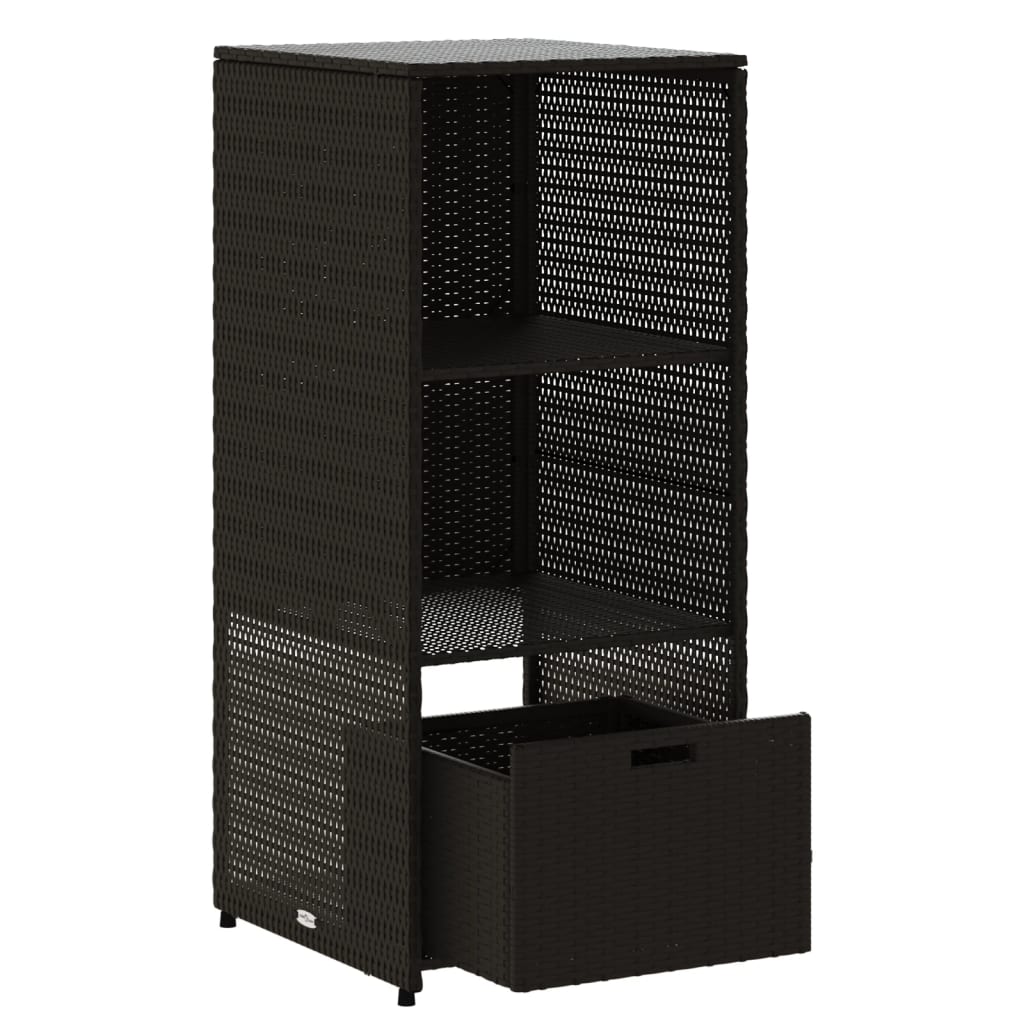 Gartenschrank Schwarz 50x55x115 cm Poly Rattan – Bild 6