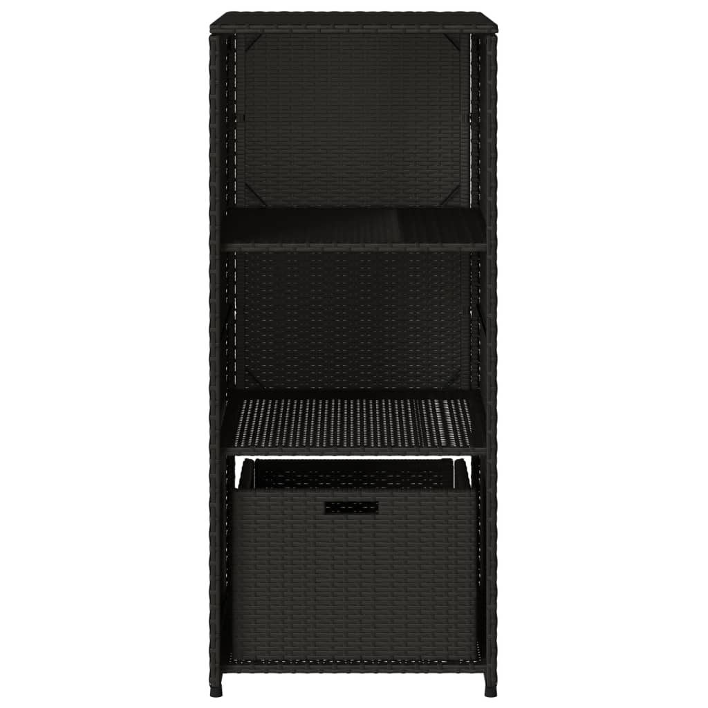 Gartenschrank Schwarz 50x55x115 cm Poly Rattan – Bild 7