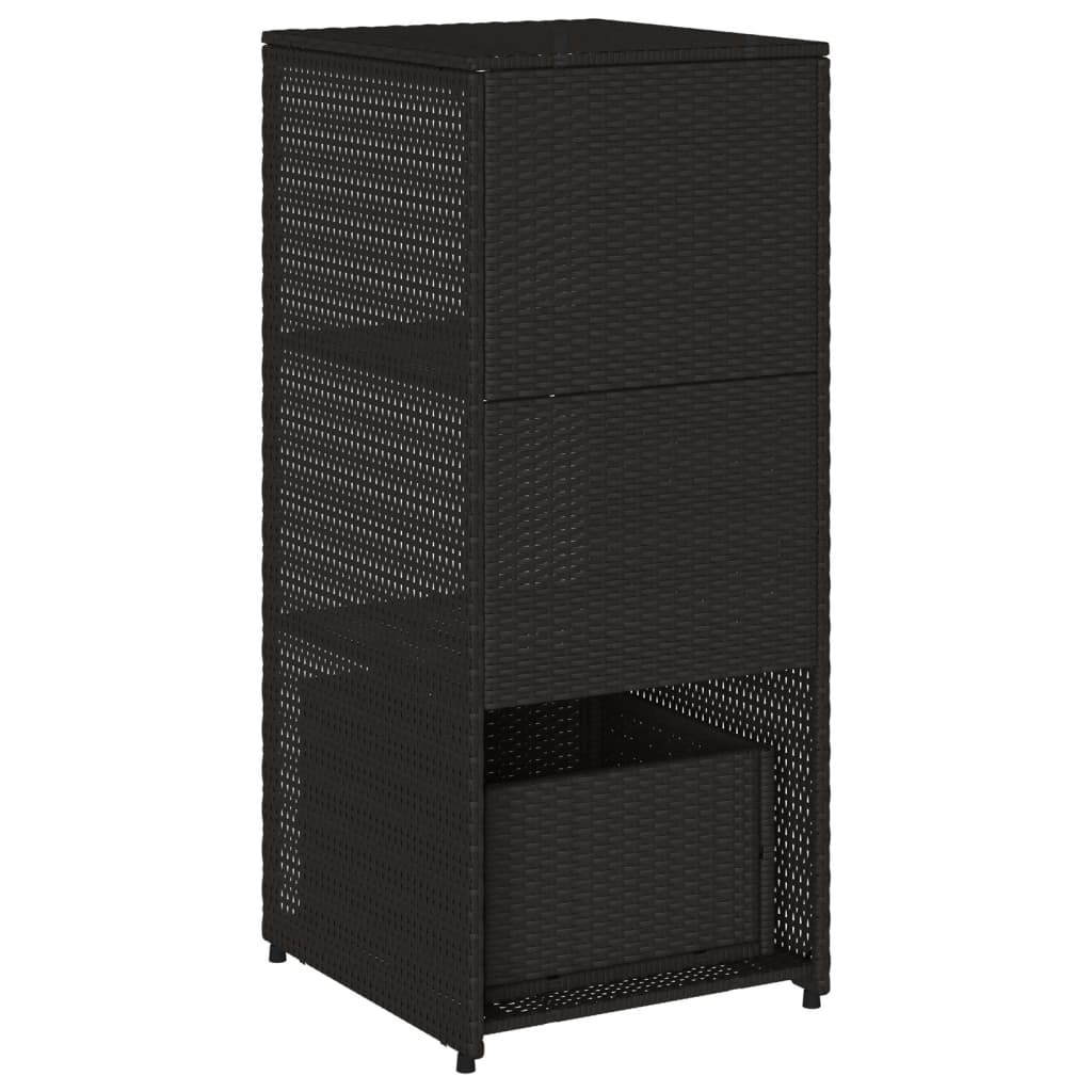 Gartenschrank Schwarz 50x55x115 cm Poly Rattan – Bild 9