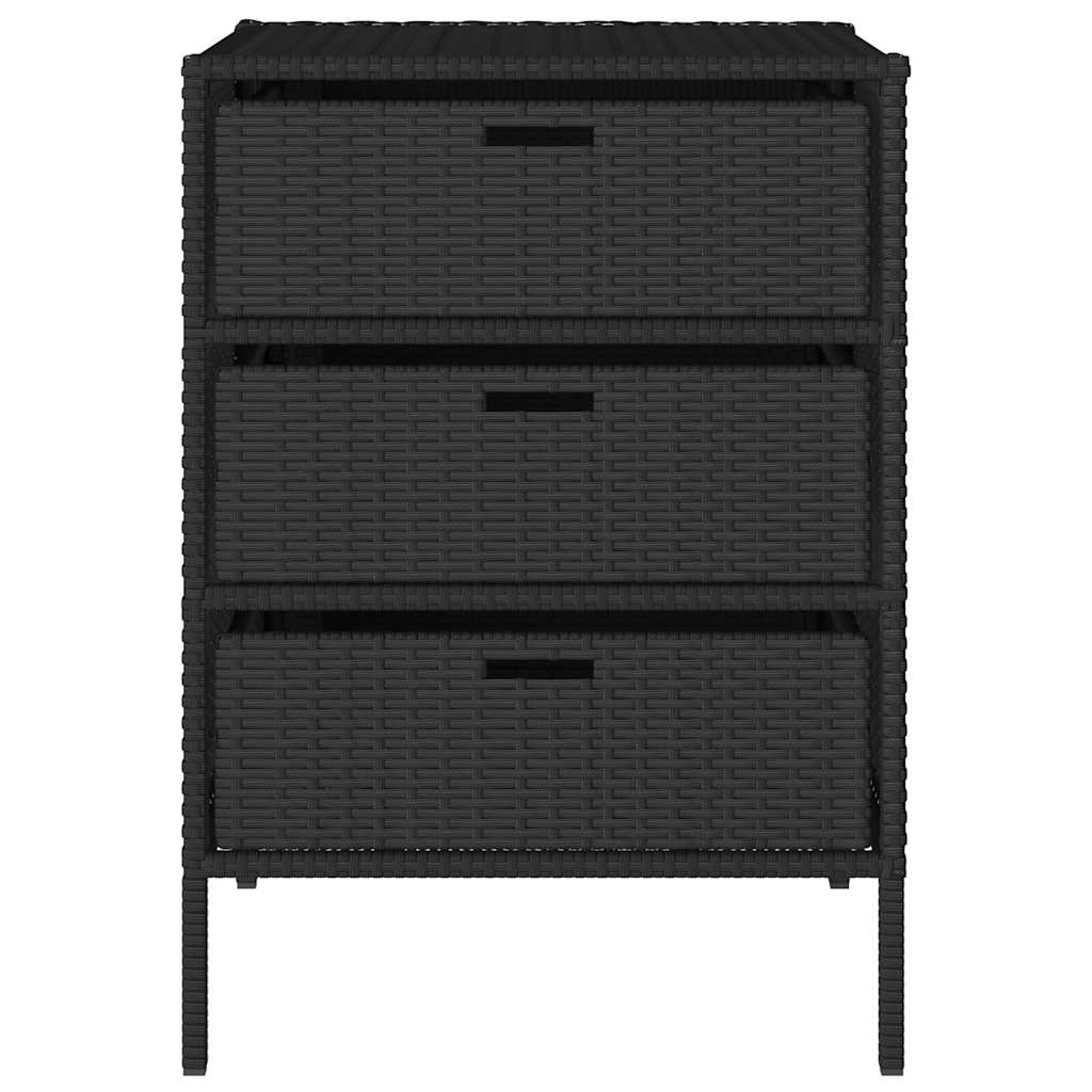 Gartenschrank Schwarz 55x59x80 cm Poly Rattan – Bild 5