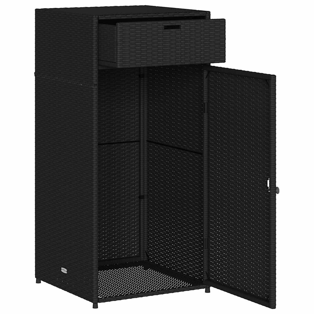 Gartenschrank Schwarz 55x55x111 cm Poly Rattan – Bild 2