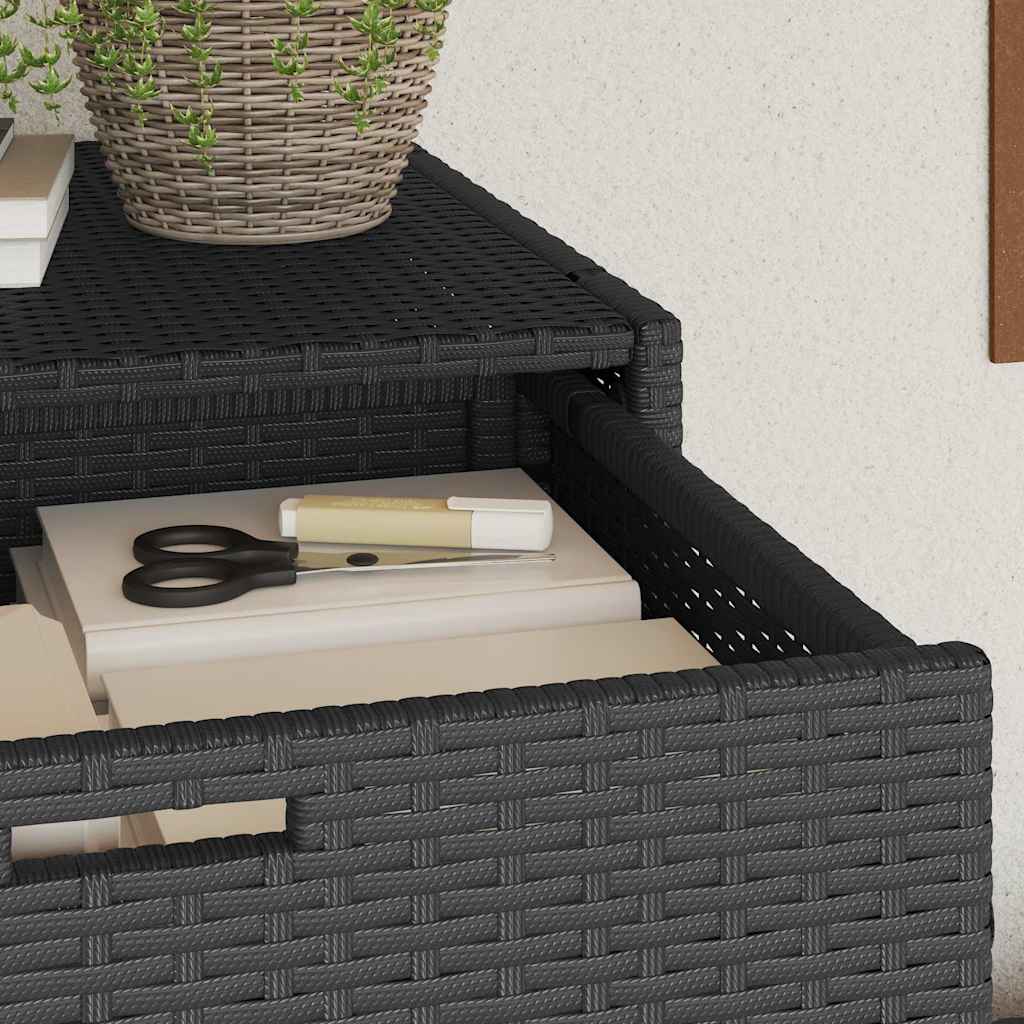Gartenschrank Schwarz 55x55x111 cm Poly Rattan – Bild 5