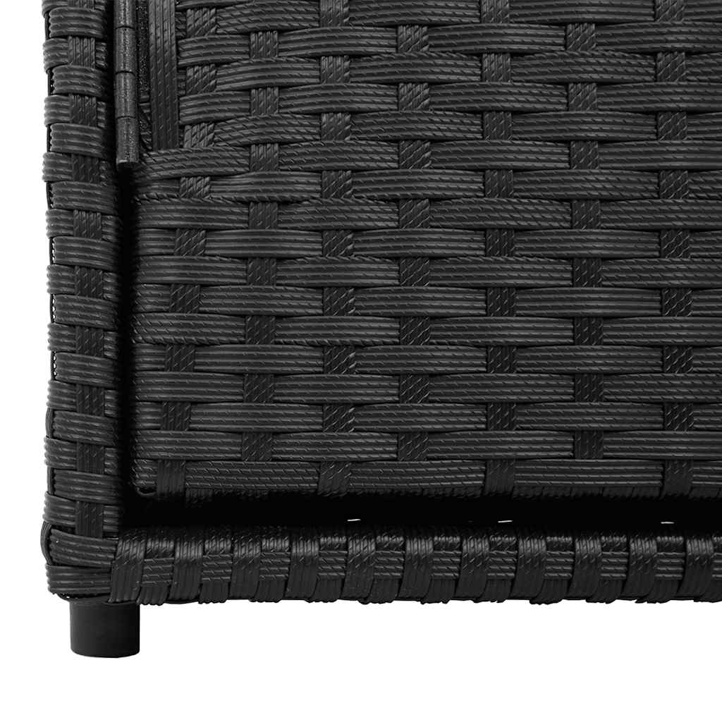Gartenschrank Schwarz 110x55x60,5 cm Poly Rattan – Bild 12