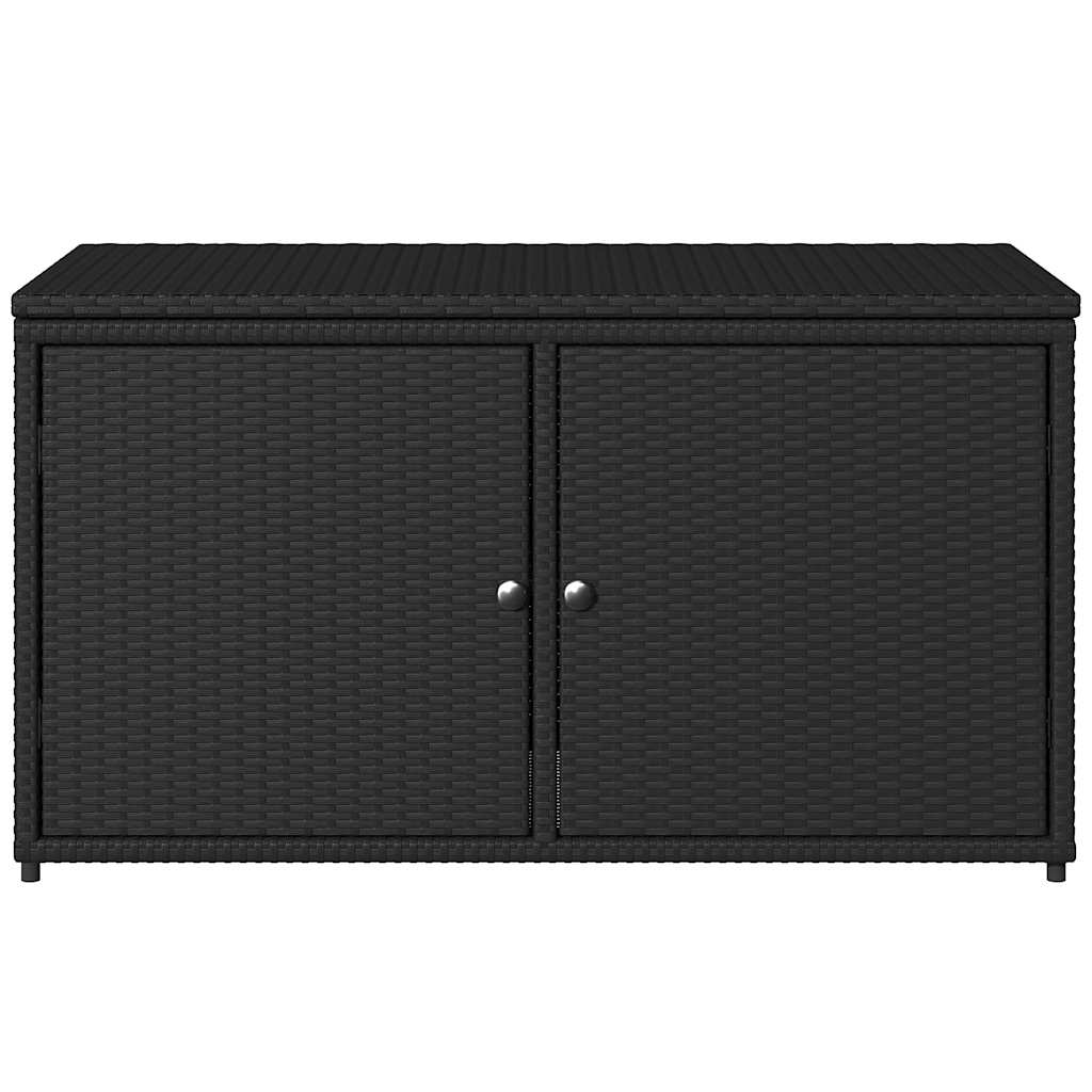 Gartenschrank Schwarz 110x55x60,5 cm Poly Rattan – Bild 6