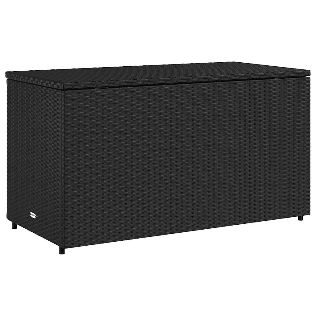 Gartenschrank Schwarz 110x55x60,5 cm Poly Rattan – Bild 9