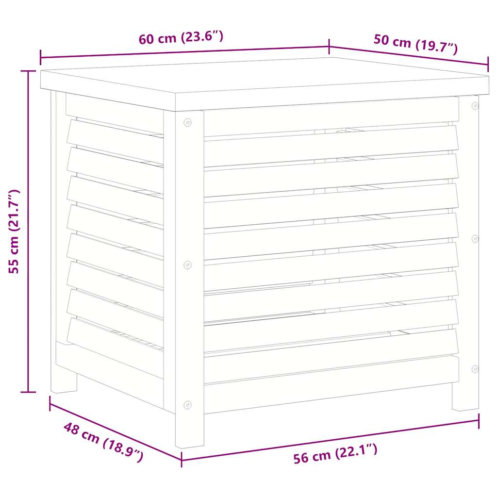 Gartenbox 60x50x55 cm Massivholz Eukalyptus – Bild 9