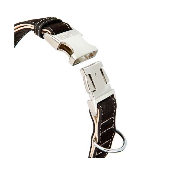 Karlie Buffalo Ultra Halsband - Schwarz/Hellbeige - 25 mm / 45-65 cm – Bild 3