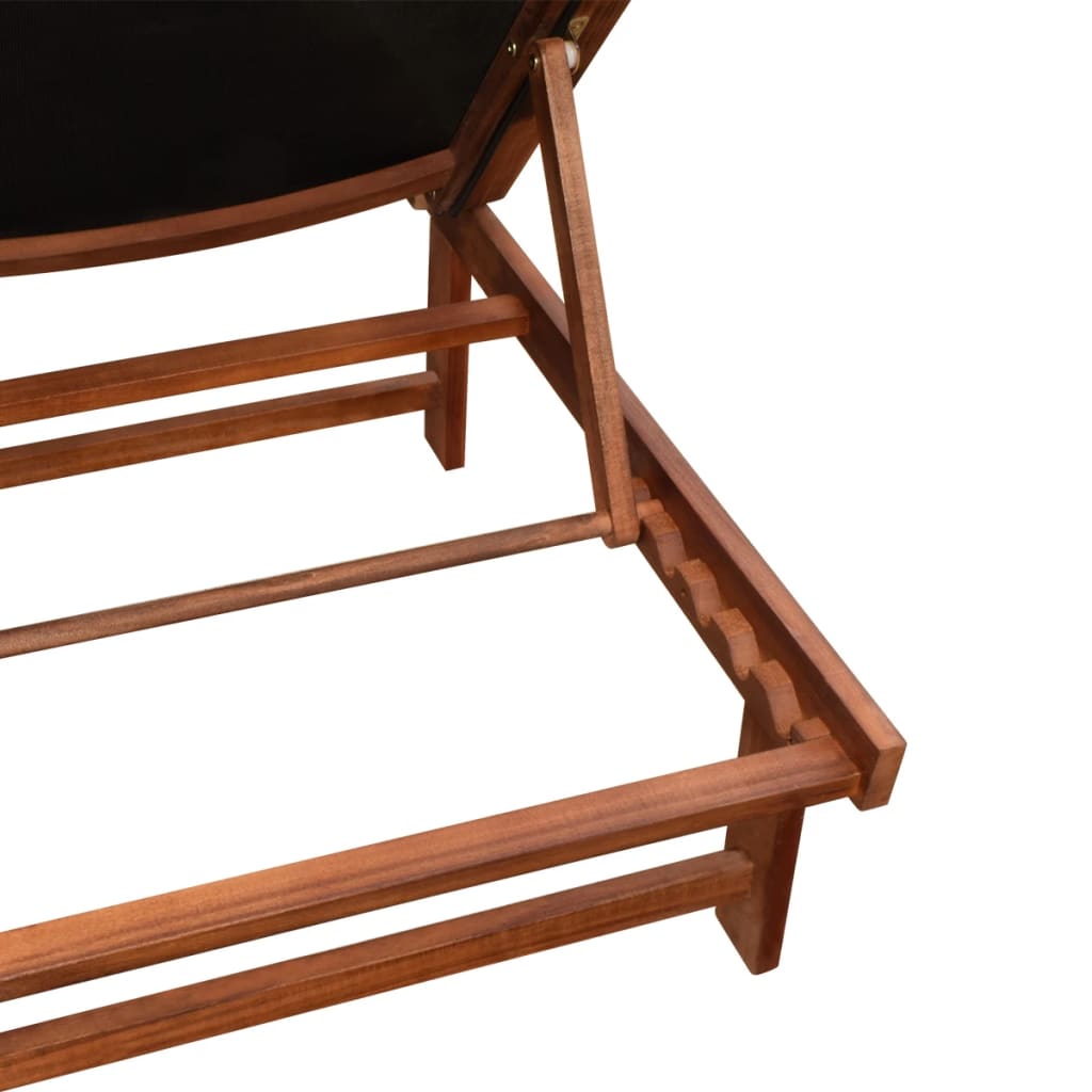 Sonnenliegen 2 Stk. mit Tisch Akazie Massivholz und Textilene – Bild 6