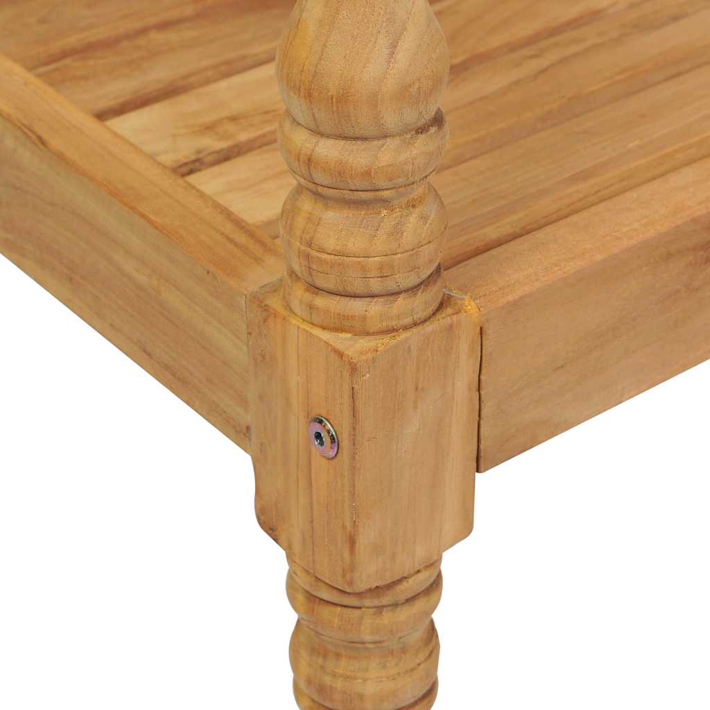 Batavia-Gartenbank mit Anthrazit Kissen 120 cm Teak Massivholz – Bild 5