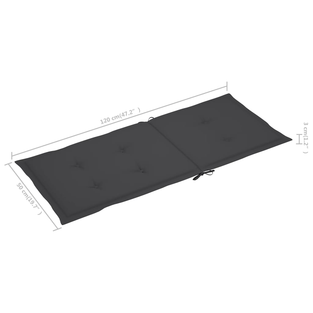 Gartenstühle 2 Stk. mit Anthrazit Kissen Massivholz Teak – Bild 10