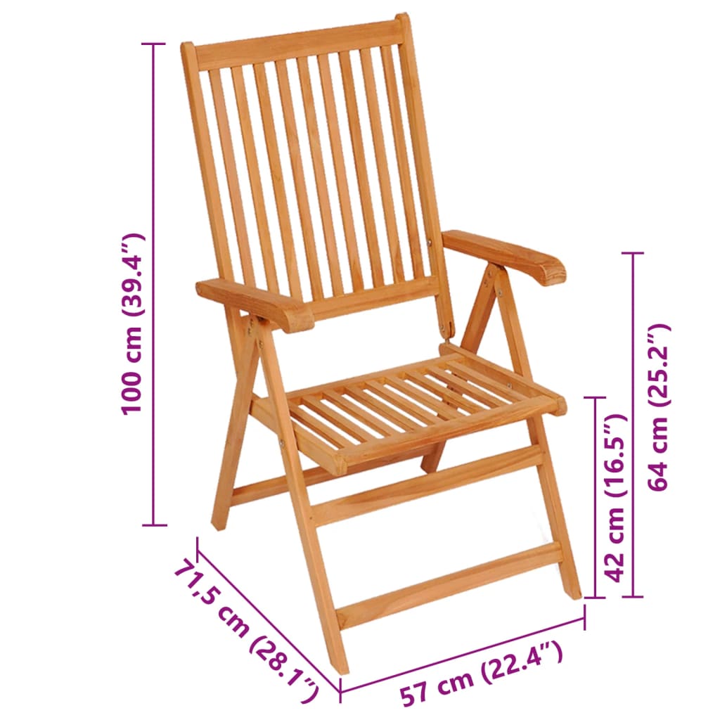 Gartenstühle 2 Stk. mit Anthrazit Kissen Massivholz Teak – Bild 11