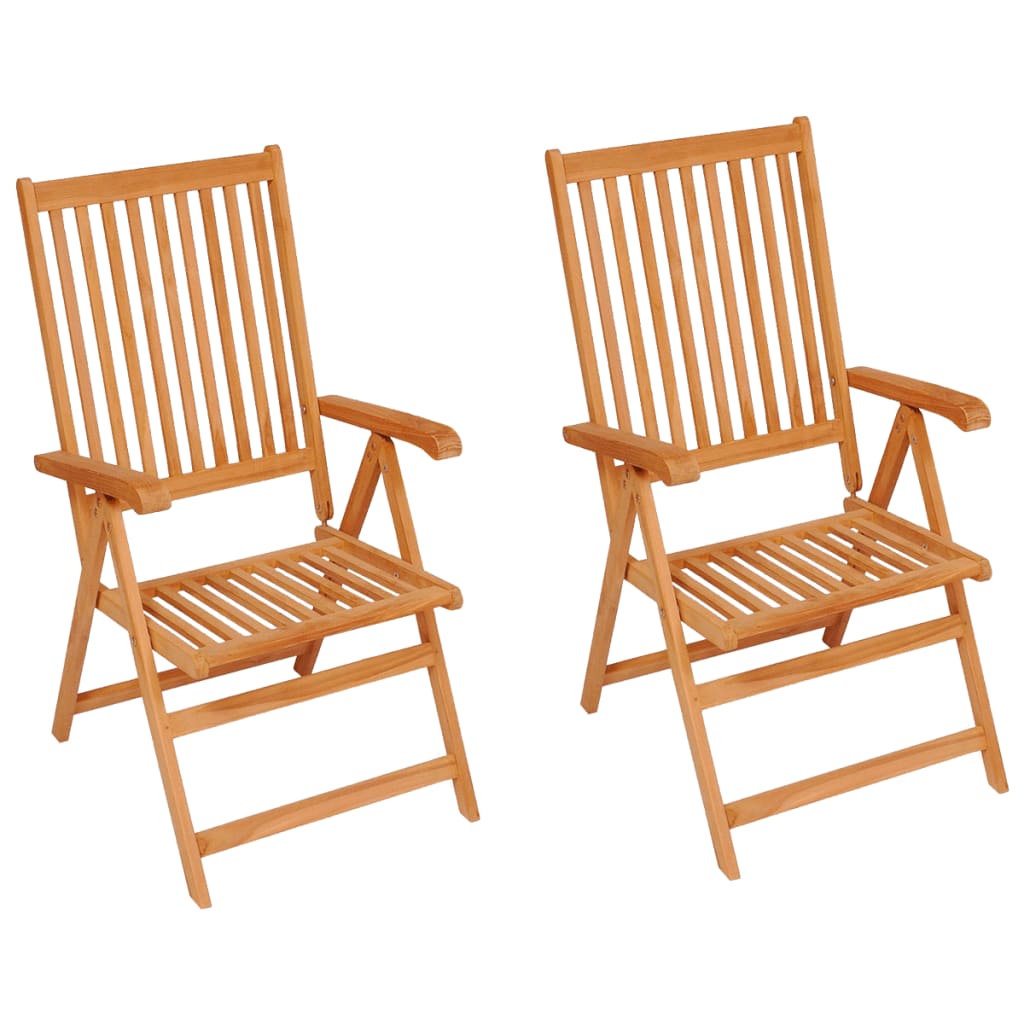 Gartenstühle 2 Stk. mit Anthrazit Kissen Massivholz Teak – Bild 2