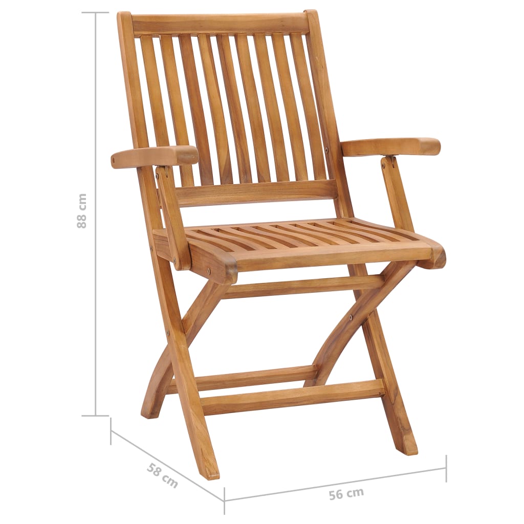 Gartenstühle 2 Stk. mit Anthrazit Kissen Massivholz Teak – Bild 11