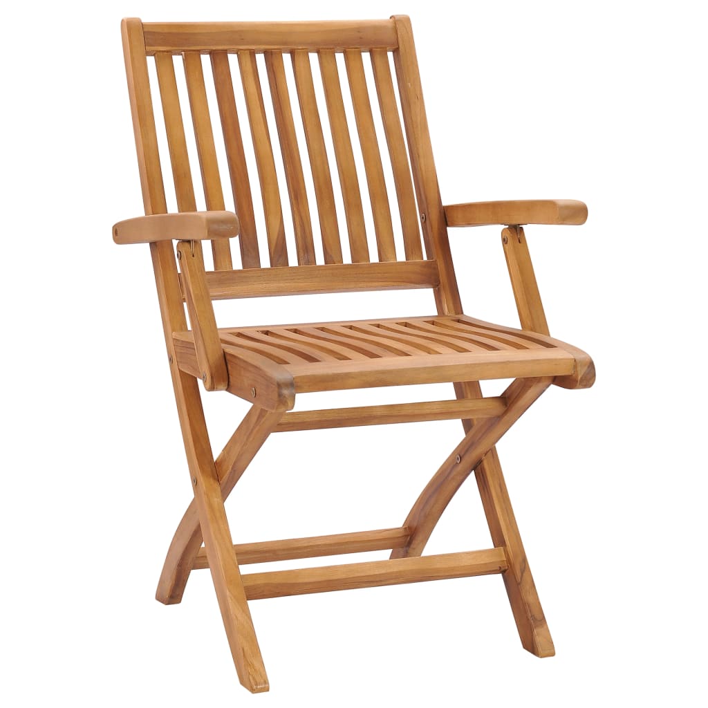 Gartenstühle 2 Stk. mit Anthrazit Kissen Massivholz Teak – Bild 3